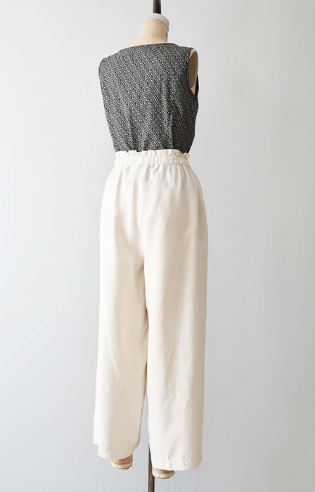 vintage ivory silk pants (l/xl)