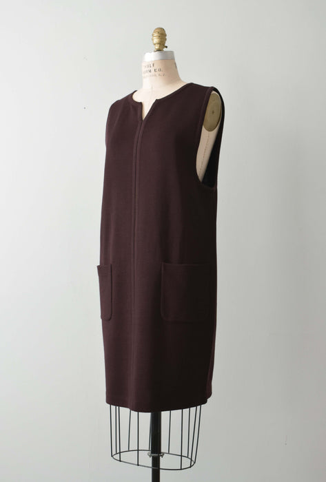 vintage mahogany knit dress (m)