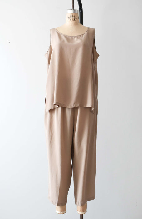 vintage silk two piece pant set (1x)