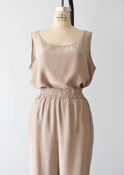 vintage silk two piece pant set (1x)