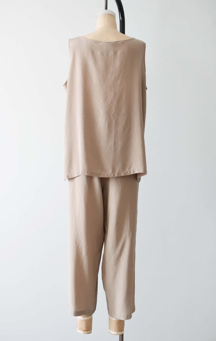 vintage silk two piece pant set (1x)