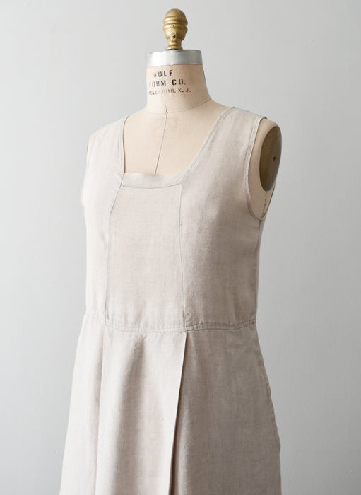 vintage linen market dress (s)
