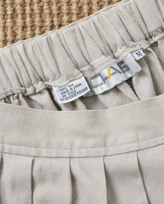 vintage ecru raw silk skirt (l)