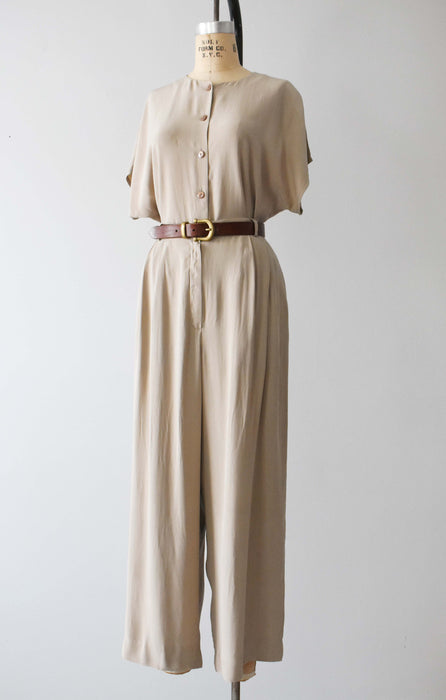 vintage silk two piece trouser set (l)