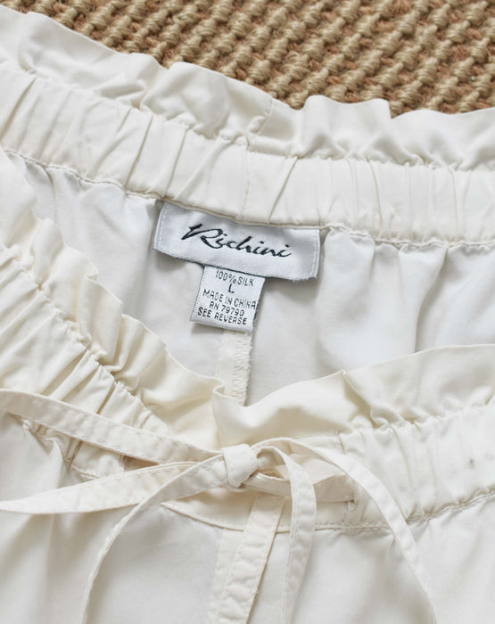 vintage ivory silk pants (l/xl)