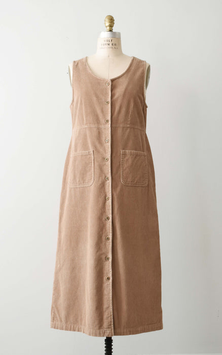 vintage sleeveless corduroy duster (s)