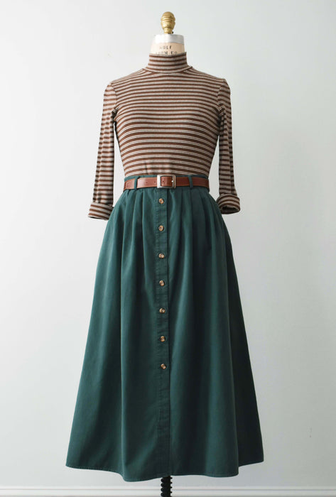 vintage forest cotton skirt (l)