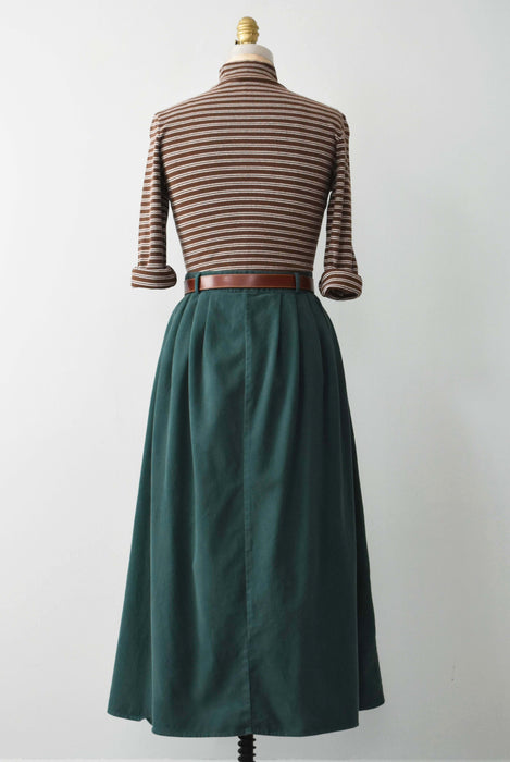 vintage forest cotton skirt (l)