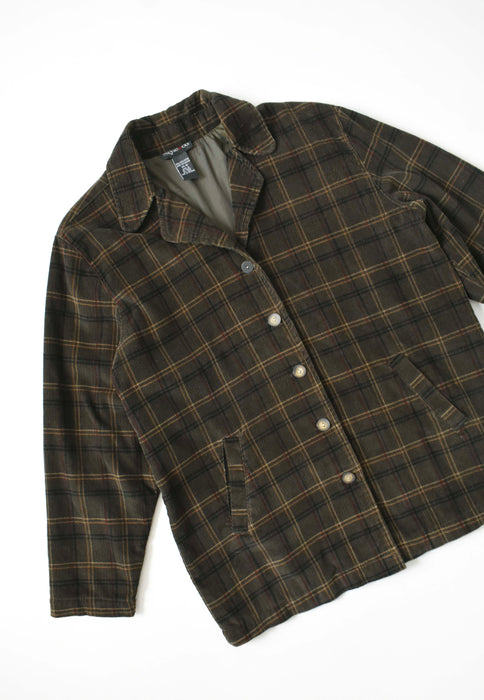 vintage plaid corduroy jacket (m)