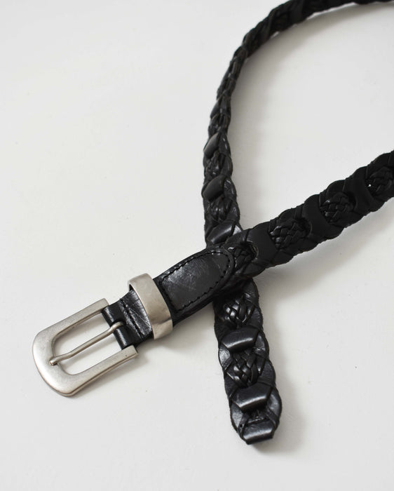 vintage braided leather belt (m)