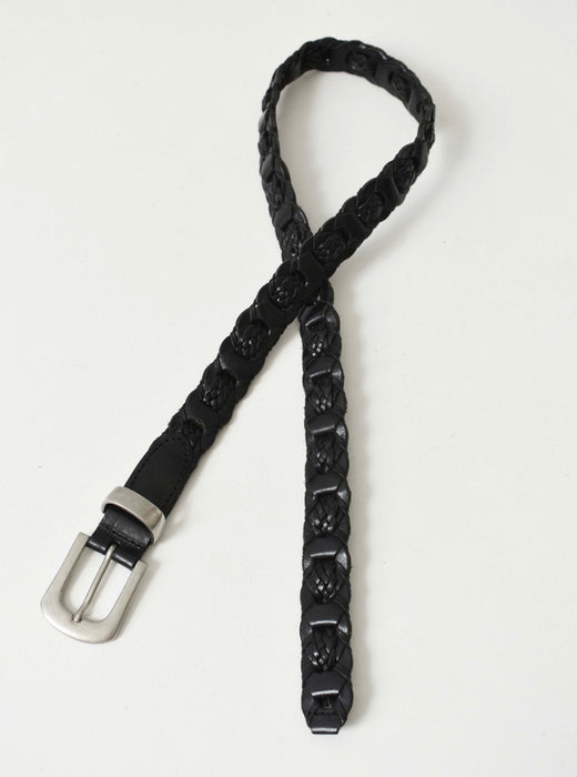 vintage braided leather belt (m)