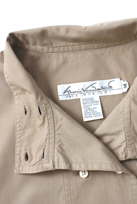 vintage beige double button shirt (m)