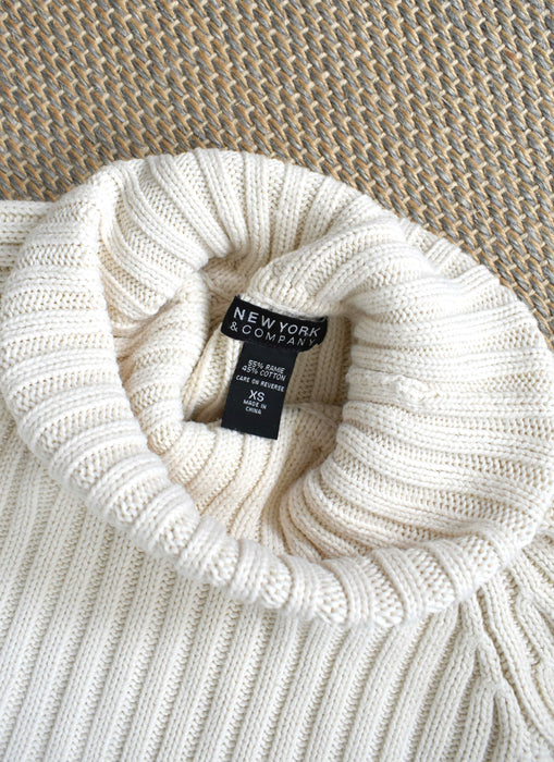 vintage ribbed cotton turtleneck (xs)