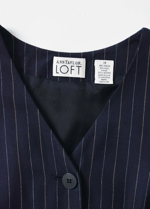 vintage pinstripe cropped vest (m)