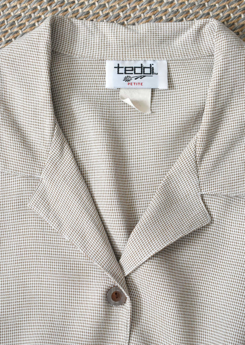 vintage collared gingham check blouse (l/xl)