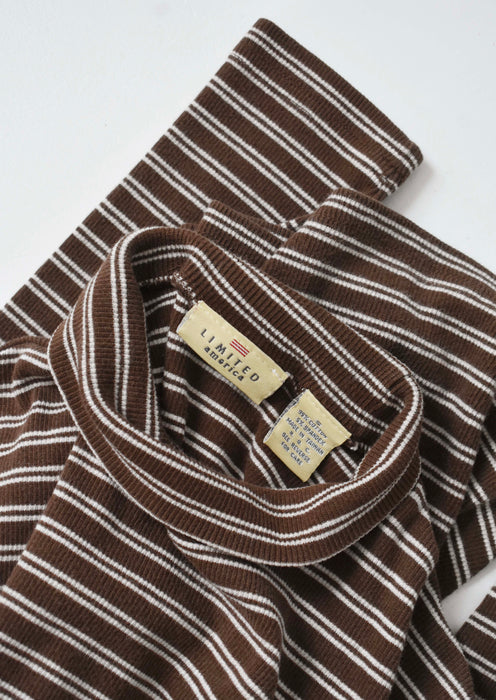 vintage cocoa striped turtleneck (s)