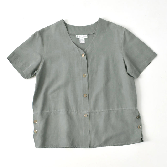 vintage silk & linen top (m)