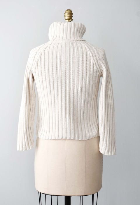 vintage ribbed cotton turtleneck (xs)