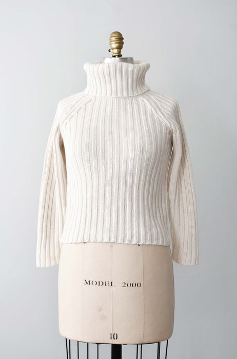 vintage ribbed cotton turtleneck (xs)