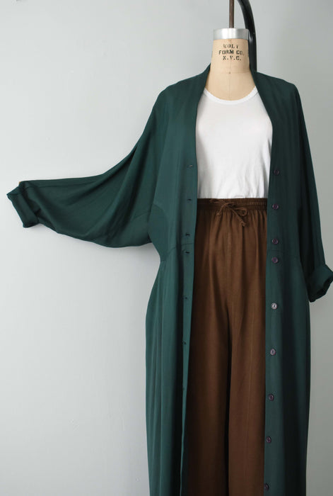 vintage forest duster dress (m)