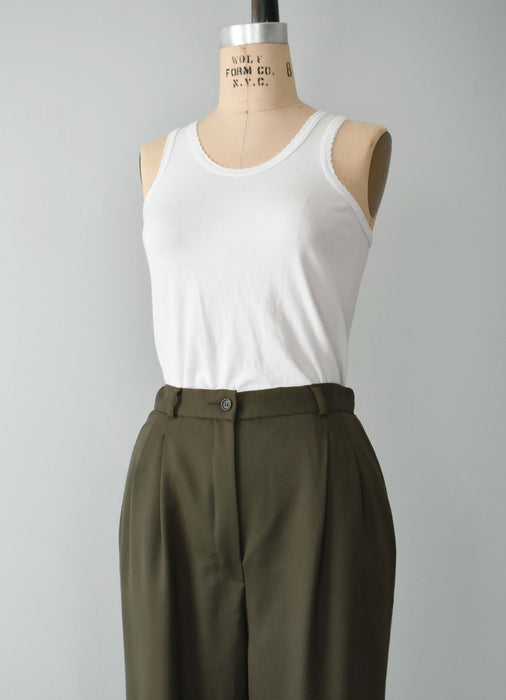 vintage olive wool trousers (m)