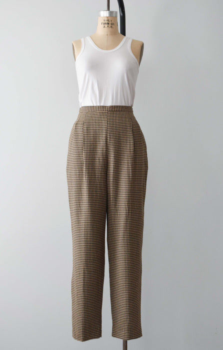 vintage houndstooth wool trousers (l)