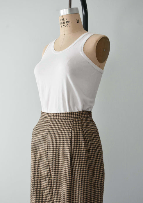 vintage houndstooth wool trousers (l)
