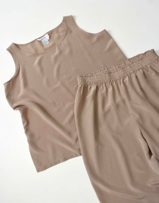vintage silk two piece pant set (1x)