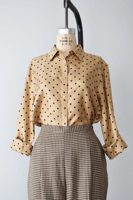 vintage polka dot silk shirt (m/l)