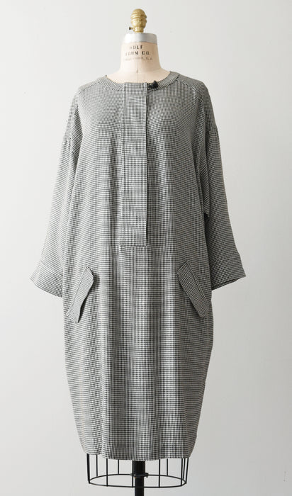 vintage check print dress (l)