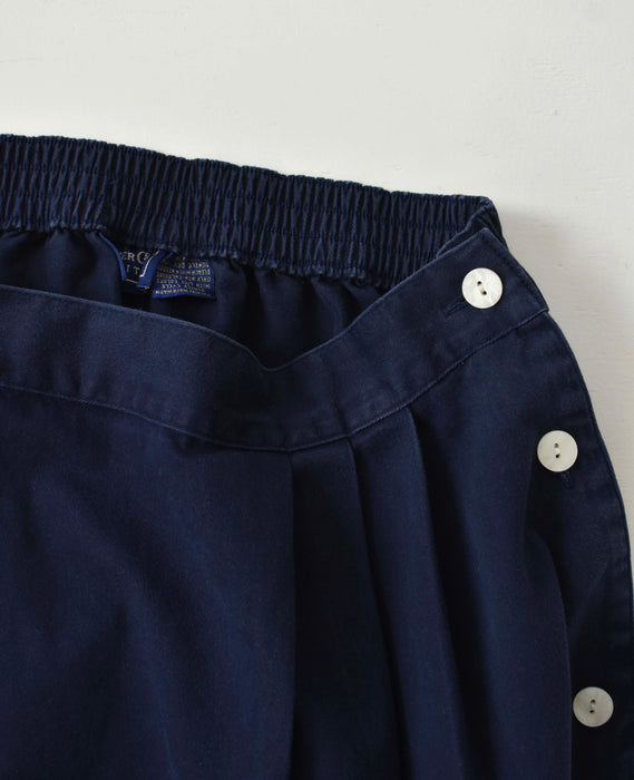 vintage navy side button skirt (m/l)