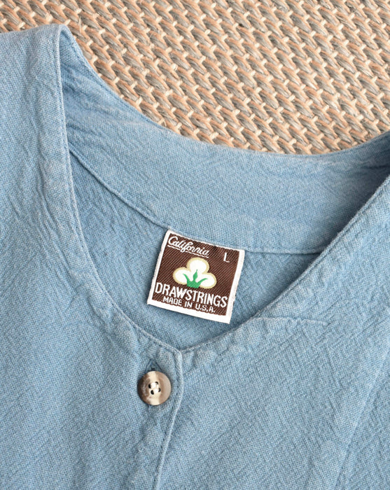 vintage sky blue cotton dress (l/xl)