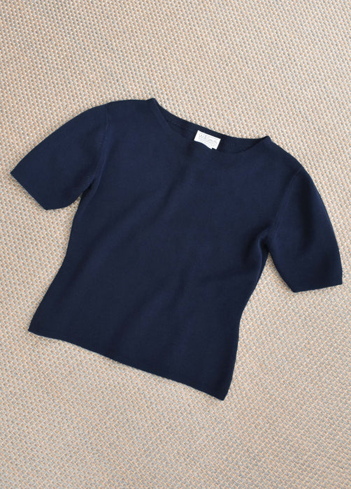 vintage navy crop knit tee (xs/s)