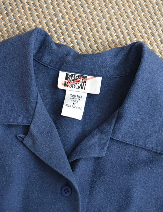 vintage raw silk button up (s/m)