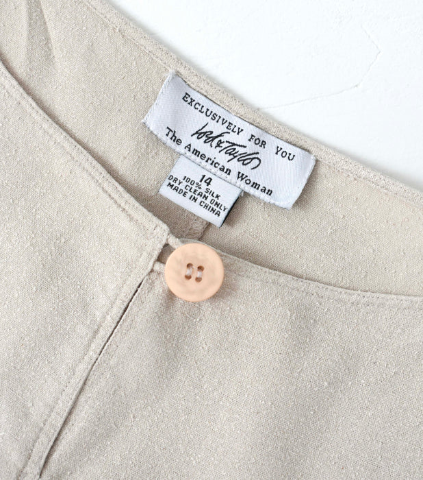 vintage sand raw silk shirt (s/m)