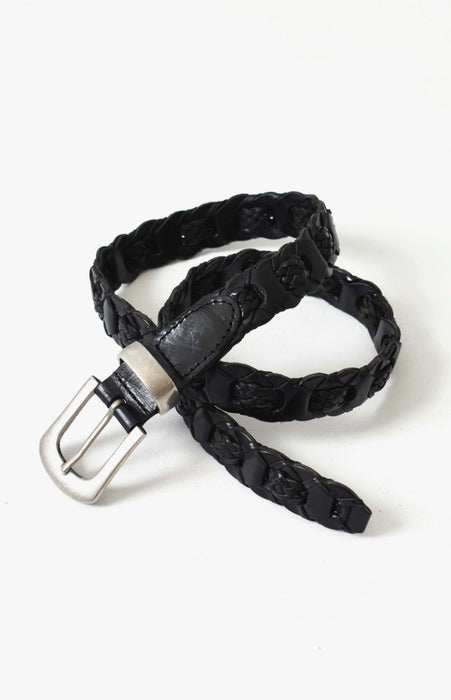 vintage braided leather belt (m)