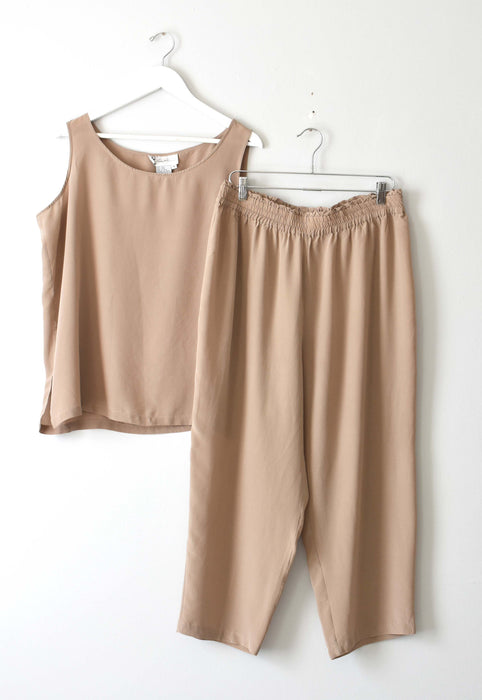 vintage silk two piece pant set (1x)