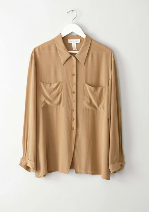 vintage butterscotch silk shirt (l)
