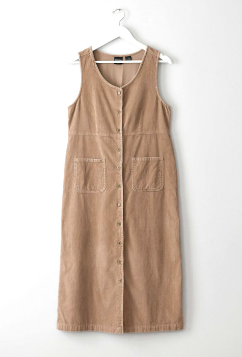 vintage sleeveless corduroy duster (s)