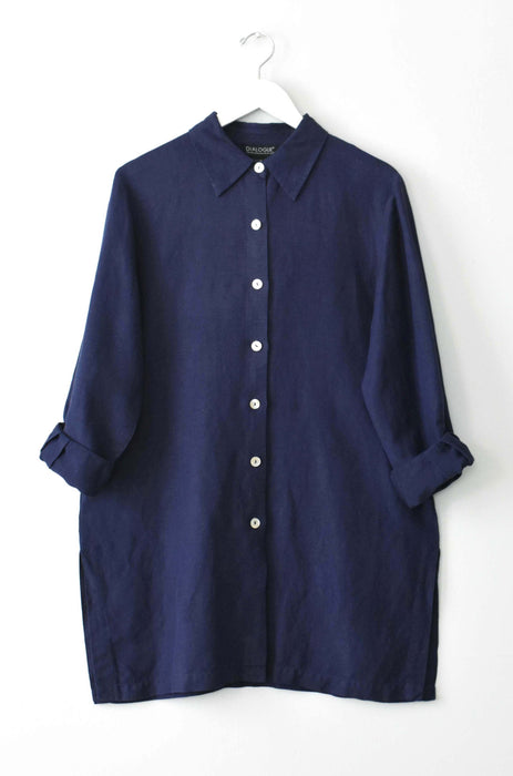 vintage ultramarine linen shirt (m/l)