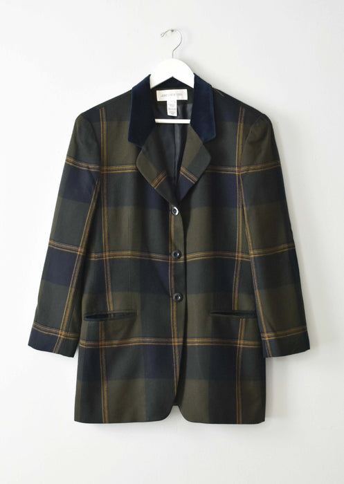 vintage midnight plaid blazer (s/m)