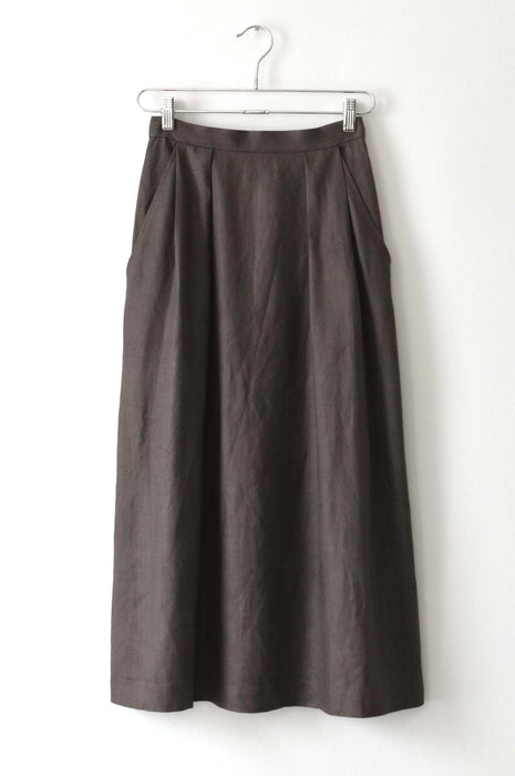 vintage ash brown linen skirt (xs/s)