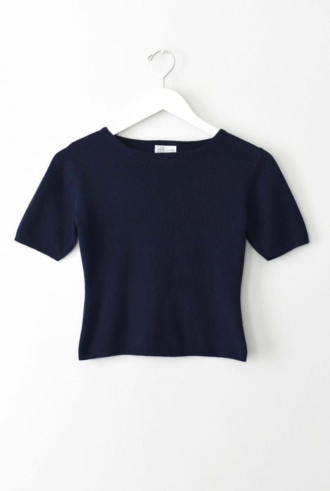 vintage navy crop knit tee (xs/s)