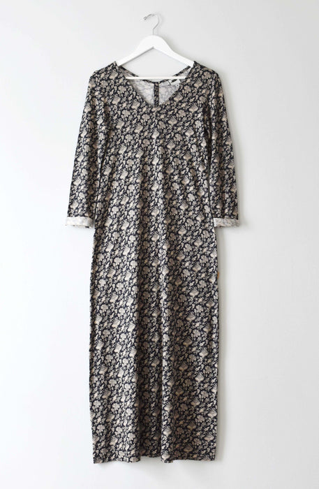 vintage botanical jersey knit dress (s/m)