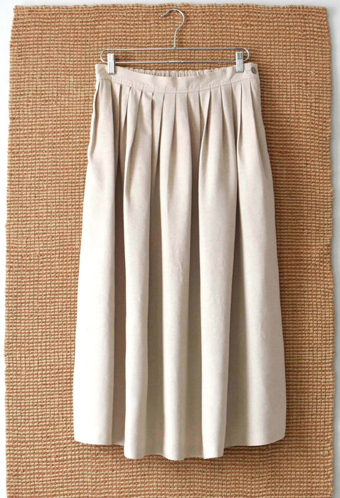 vintage ecru raw silk skirt (l)