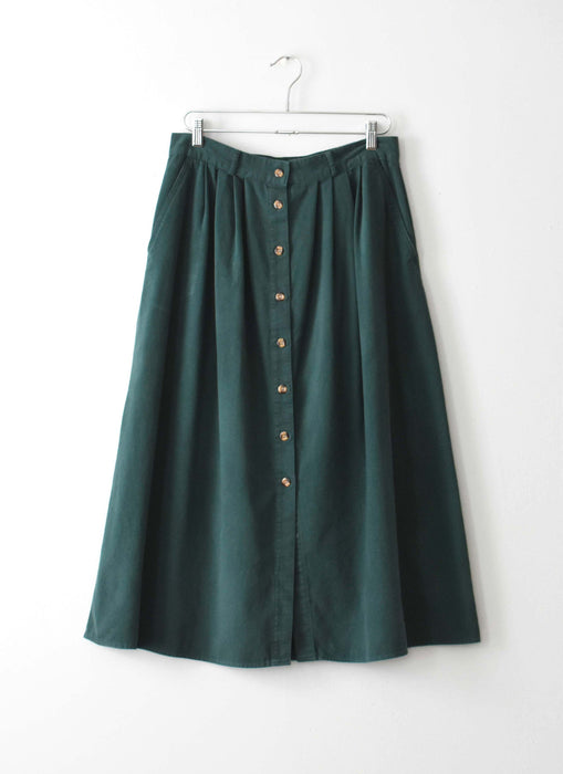 vintage forest cotton skirt (l)