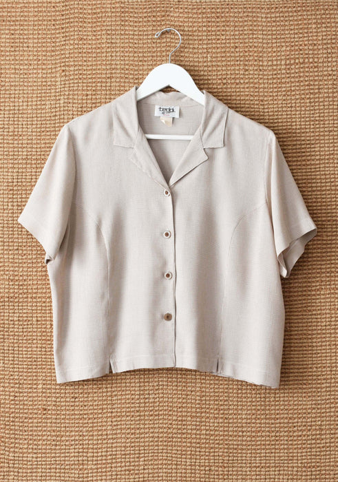 vintage collared gingham check blouse (l/xl)