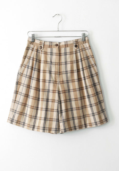 vintage plaid cotton shorts (m)