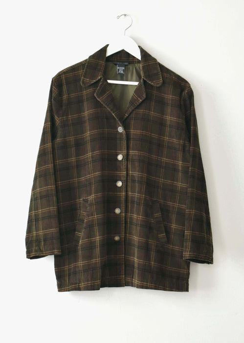 vintage plaid corduroy jacket (m)