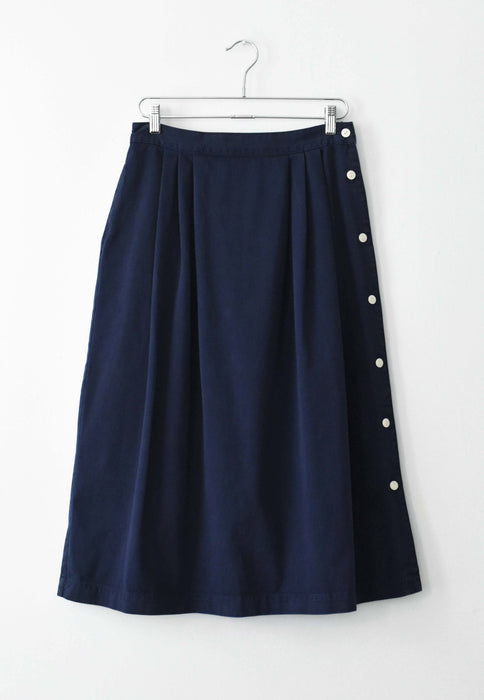 vintage navy side button skirt (m/l)